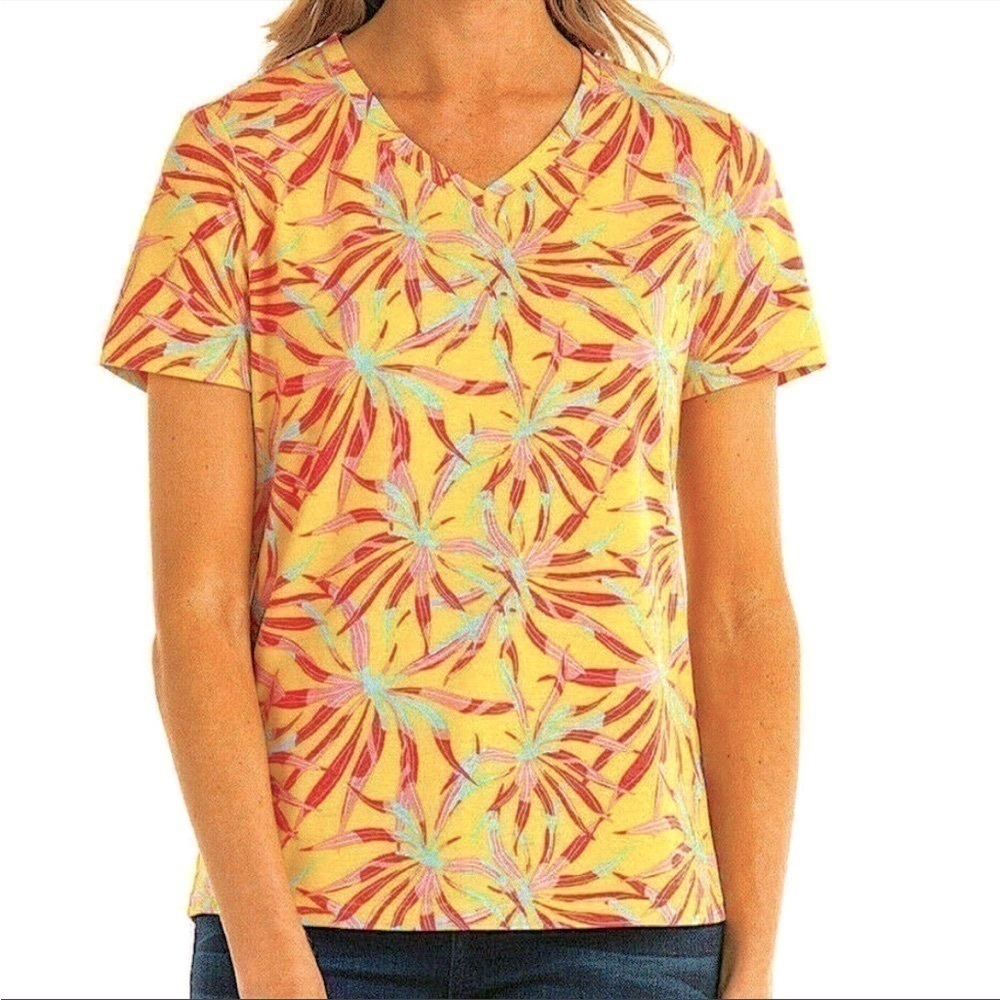 fresh produce Sunkissed Sunshine V-Neck Tee, S - Picture 4 of 10